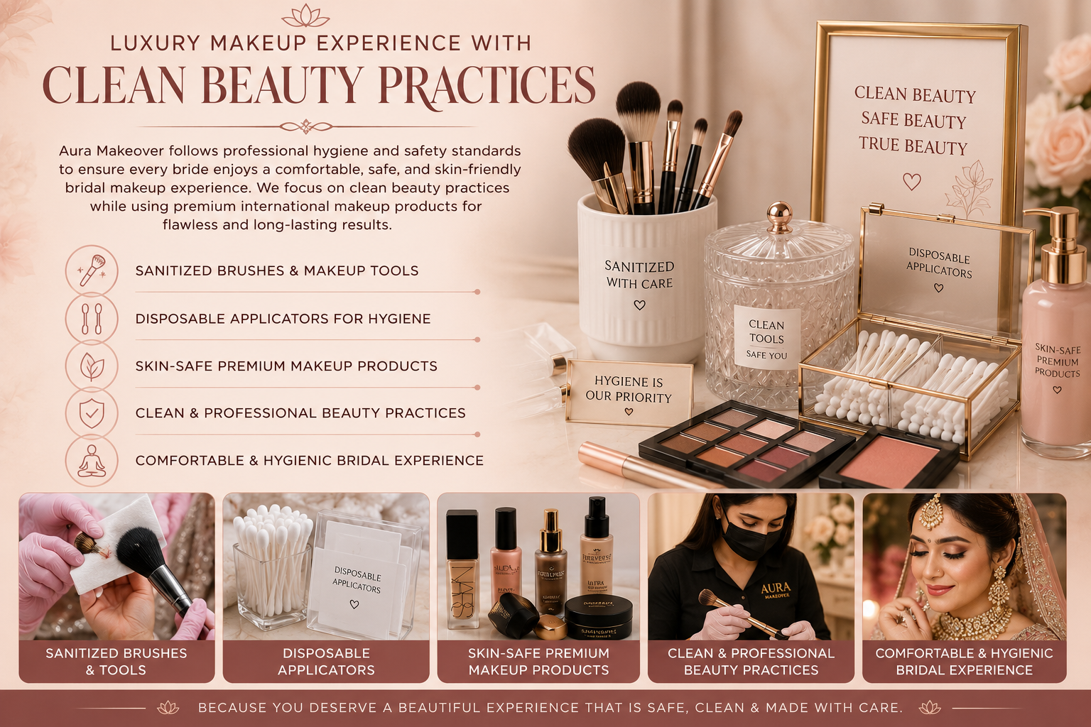Premium Bridal Makeup Products and Hygiene Standards