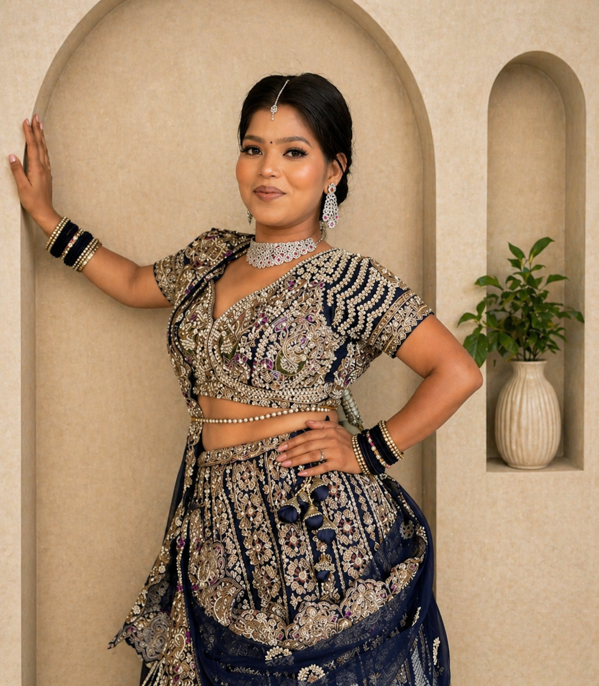 Airbrush bridal makeup in Faridabad by Aura Makeover